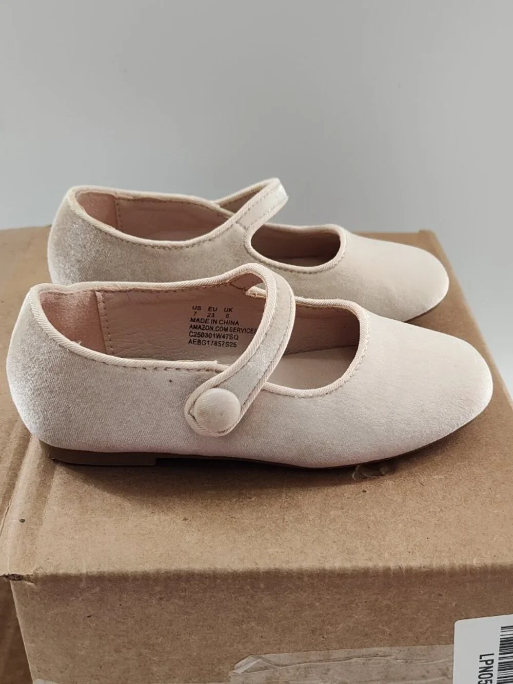 Sofia Grainge Toddler Girls Mary Jane Ballet Taupe Velvet Size 7    P#770